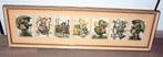 7 originele Hummel prenten in lijst, achter glas. 84x25cm., Ophalen of Verzenden