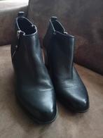 Zwarte leren enkellaarsjes van 5th Avenue, maat 38, Ophalen of Verzenden, Zo goed als nieuw, Zwart, Lage of Enkellaarzen