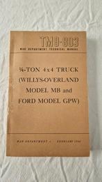 Orginele handleiding Willys jeep! 1944!, Ophalen of Verzenden, Landmacht, Amerika, Overige typen