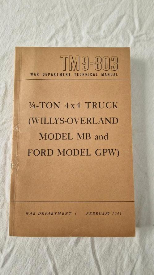 Orginele handleiding Willys jeep! 1944!, Verzamelen, Militaria | Tweede Wereldoorlog, Landmacht, Overige typen, Amerika, Ophalen of Verzenden