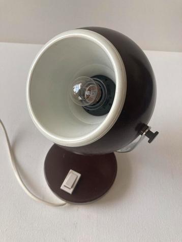 Vintage 70ties lamp kleur bruin werkt eyeball beschikbaar voor biedingen