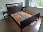 bed hemnes Ikea 160 x 200 en nachtkastjes, Ophalen, Gebruikt, Bruin, Tweepersoons