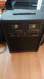 Geluidsinstallatie+dubbele cassettedeck 2x mic inputs+reverb, Muziek en Instrumenten, Versterkers | Bas en Gitaar, Gebruikt, Ophalen