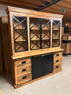 Mangohouten vitrinekast direct leverbaar - wandkast mango, Huis en Inrichting, Kasten | Vitrinekasten, Ophalen of Verzenden, Nieuw