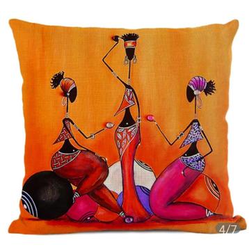 Nieuw, kussenhoes 45-45 cm, abstract, 3 dames. Katoen beschikbaar voor biedingen