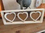 Fotolijstje met 3 hartjes - Wit Hout, Ophalen, Zo goed als nieuw