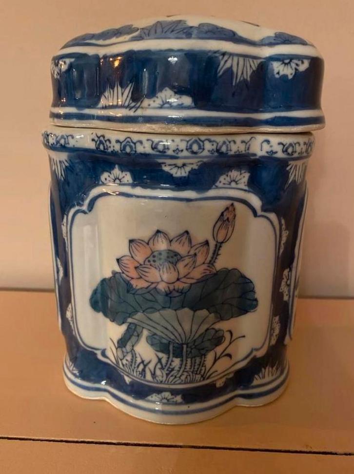 Dit is een antieke blauw-witte Chinese gemberpot met deksel, Antiek en Kunst, Antiek | Porselein, Ophalen of Verzenden