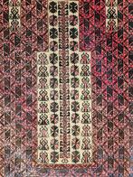 Handgeknoopt Perzisch wol nomad Beloutch tapijt 92x145cm, Persian Perzisch vintage oosters hype, Gebruikt, 100 tot 150 cm, Zwart