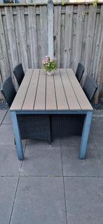 Tuinset met 4 wicker stoelen, Tuin en Terras, Tuinsets en Loungesets, Ophalen, 4 zitplaatsen, Gebruikt, Wicker