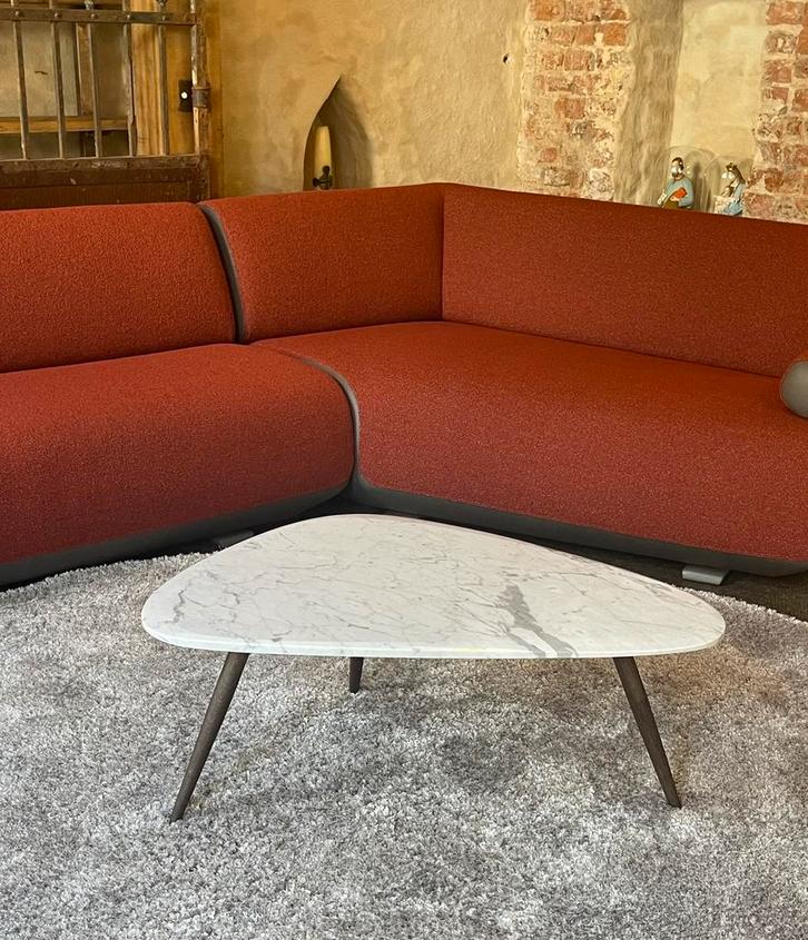 Leolux Iduna salontafel marmer 90 x 58 x 37, Huis en Inrichting, Tafels | Salontafels, Minder dan 50 cm, 50 tot 100 cm, 100 tot 150 cm