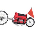 fiets aanhanger éénwieler met tas rood, nieuw ongebruikt, Fietsen en Brommers, Zo goed als nieuw, Ophalen
