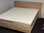 Boxspring stof naturel met 500 pocketveren matrassen+topper, Ophalen of Verzenden, Hip, 180 cm, 200 cm