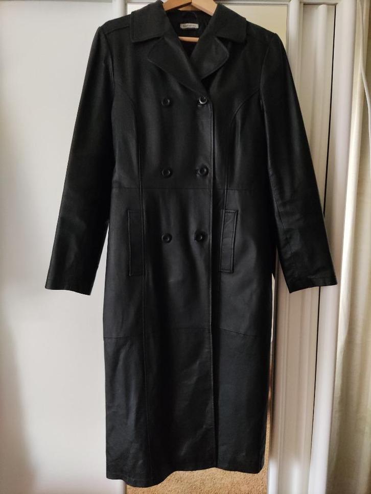 Zwarte LEREN JAS C&A – valt als 38, Kleding | Dames, Jassen | Winter, Zo goed als nieuw, Maat 38/40 (M), Zwart, Verzenden
