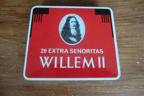 sigarenblikje / sigarendoosje Willem II - 20 extra senoritas, Verzamelen, Blikken, Gebruikt, Ophalen of Verzenden