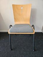 Stoel houten kuip met beklede zitting, Vijf, Zes of meer stoelen, Blauw, Gebruikt, Ophalen