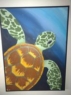 Schilderij zelf gemaakt van schildpad 80 bij 60, Antiek en Kunst, Kunst | Litho's en Zeefdrukken, Ophalen of Verzenden