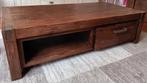 Houten salontafel twee lades en bergruimte 140x70x40cm, Huis en Inrichting, Tafels | Salontafels, Ophalen, Gebruikt, Rechthoekig