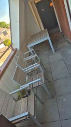 Tuintafel en vier stoelen, Ophalen, Gebruikt, Rechthoekig