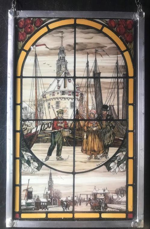 Raamhanger Glas in Lood Edam/Hoorn, Antiek en Kunst, Antiek | Glas en Kristal, Ophalen of Verzenden