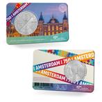 Nederland 5 euro 2024 "750 Jaar Amsterdam", EDU in coincard, Setje, Zilver, Overige landen, Ophalen of Verzenden