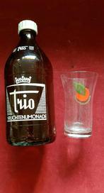 Oude fles en glas Trio vruchtenlimonade ZHB den Haag, Ophalen of Verzenden, Gebruikt, Verpakking