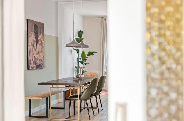 4 Loods 5 Eettafelstoelen - Donkergroen, Huis en Inrichting, Stoelen, Gebruikt, Vier, Kunststof, Overige kleuren, Ophalen