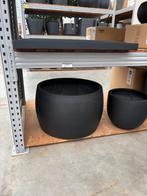 Zwart grijze plantenbak bloempot voor buiten Luca Lifestyle, Overige materialen, 40 cm of meer, Verzenden, Rond