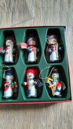 Houten kerst hangers sneeuwpop vintage, Ophalen of Verzenden