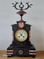 Antieke Napoleon III penduleklok zwart en roze marmer, Antiek en Kunst, Antiek | Klokken, Ophalen