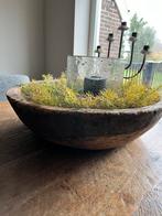 Houten bak met krans, Schaal, Rond, Ophalen of Verzenden, Zo goed als nieuw