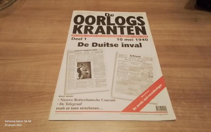 Oorlogskranten eerste 4 van 1940 De Duitse Inval, Verzamelen, Tijdschriften, Kranten en Knipsels, Krant, Nederland, 1940 tot 1960