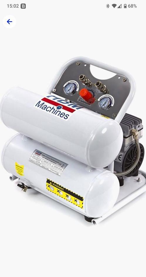 HBM 20 L low noise compressor, Doe-het-zelf en Verbouw, Compressors, Nieuw, 6 tot 10 bar, Minder dan 200 liter/min, Ophalen