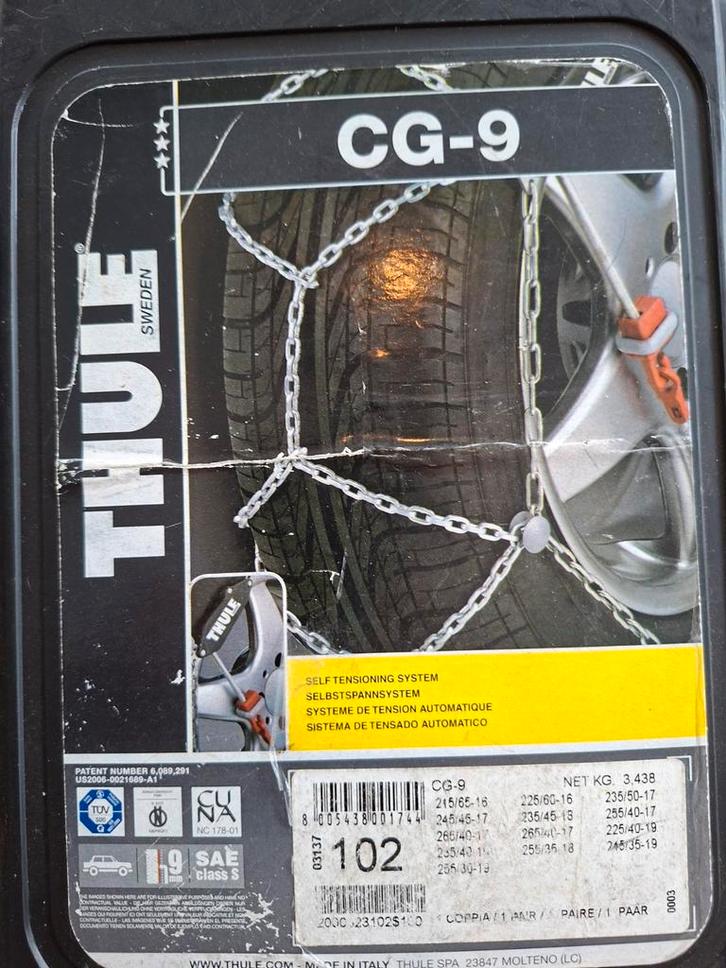 Thule CG-9 Sneeuwkettingen, Auto diversen, Sneeuwkettingen, Zo goed als nieuw, Ophalen of Verzenden