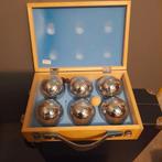 Petanque set in houten kist, Ophalen of Verzenden, Gebruikt, Bal