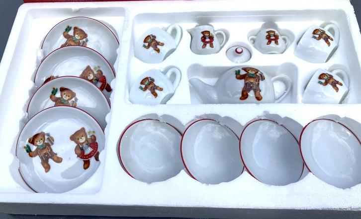 2x Reutter Speelgoed serviesje Beren Tiroler Porselein OVP, Verzamelen, Porselein, Kristal en Bestek, Nieuw, Compleet servies