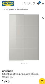 IKEA PAX Schuifdeuren - Lichtgrijs Hoogglans, Ophalen, Overige materialen, 100 tot 150 cm, 200 cm of meer