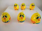 6 x kaars paasei met gezichtje geel ei Pasen, Ophalen of Verzenden, Nieuw
