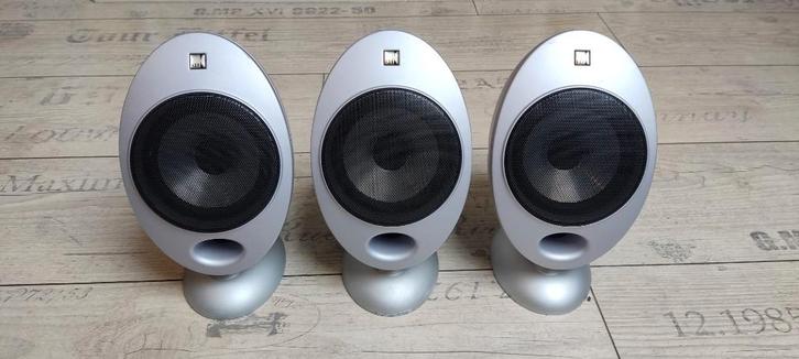 KEF HTS2001 Luidsprekers / Speakers / Eitjes - Dolby (3x), Audio, Tv en Foto, Luidsprekers, Gebruikt, Front, Rear of Stereo speakers