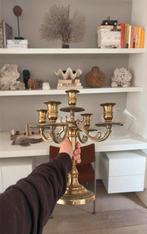 Antieke kandelaar van messing / 5 kaarsen, Antiek en Kunst, Antiek | Kandelaars, Ophalen of Verzenden, Overige materialen