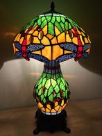 Tiffany Studio style Green Dragonfly tafellamp lamp, Antiek en Kunst, Ophalen of Verzenden