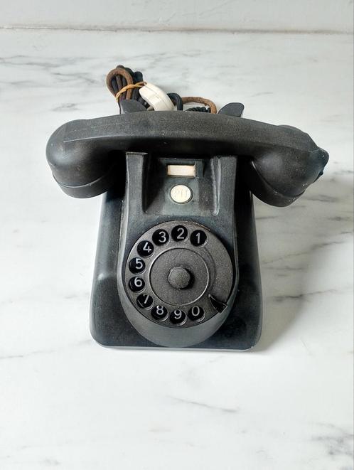 Vintage zwarte bakelieten PTT telefoon, Telecommunicatie, Vaste telefoons | Niet Draadloos, Gebruikt, Bakeliet, Ophalen of Verzenden