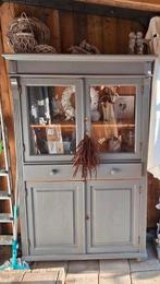 Landelijke grenen kast, Ophalen, 100 tot 150 cm, 200 cm of meer, Glas