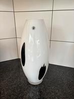 Vintage Glazen Vaas - 34cm -, Verzenden, Wit, Minder dan 50 cm, Glas