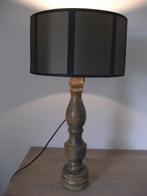 Schemerlamp tafellamp groen zwarte kap hoogte 58 cm sfeervol, Ophalen of Verzenden, Zo goed als nieuw, Hout, 50 tot 75 cm