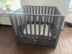 Grijze bopita box met lade en boxkleed hoogte verstelbaar, Ophalen, Zo goed als nieuw, Rechthoekig, Lade