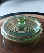 Groen glazen koekschaal, Antiek en Kunst, Ophalen of Verzenden