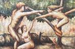 Schilderij Adam en Eva, Antiek en Kunst, Ophalen of Verzenden