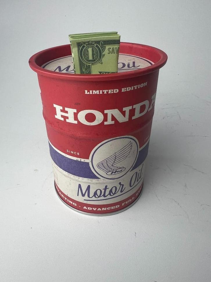 Honda spaarpot olie vat, Huis en Inrichting, Woonaccessoires | Wanddecoraties, Nieuw, Ophalen of Verzenden
