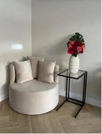 Poef Beige nieuw!, Huis en Inrichting, Banken | Voetenbanken en Poefen, Ophalen, Rond, Nieuw, 75 tot 100 cm