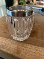 Vintage Lepelvaasje met Zilverrand, Antiek en Kunst, Antiek | Glas en Kristal, Ophalen of Verzenden